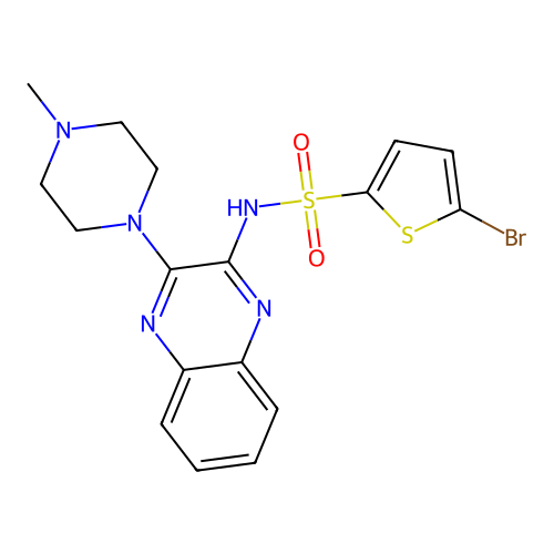 5-bromo-N-[3-(4-methylpiperazin-1-yl)quinoxalin-2-yl]thiophene-2-sulfonamide structure