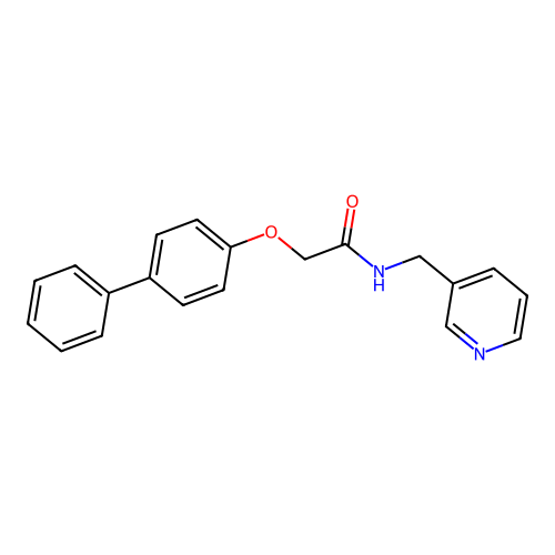 2-(biphenyl-4-yloxy)-N-(pyridin-3-ylmethyl)acetamide structure
