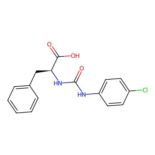 N-[(4-chlorophenyl)carbamoyl]-L-phenylalanine structure
