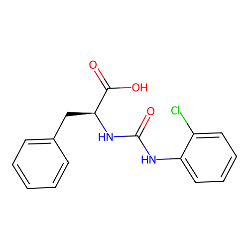N-[(2-chlorophenyl)carbamoyl]-L-phenylalanine structure