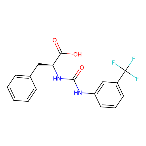 N-{[3-(trifluoromethyl)phenyl]carbamoyl}-L-phenylalanine structure