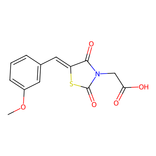 2-(5-(3-Methoxybenzylidene)-2,4-dioxothiazolidin-3-yl)acetic acid structure