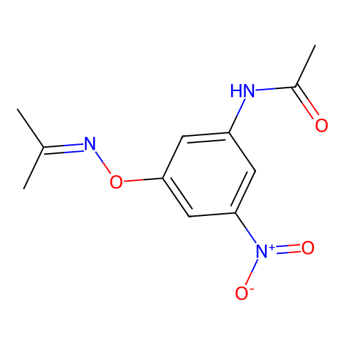 N-{3-nitro-5-[(propan-2-ylideneamino)oxy]phenyl}acetamide structure