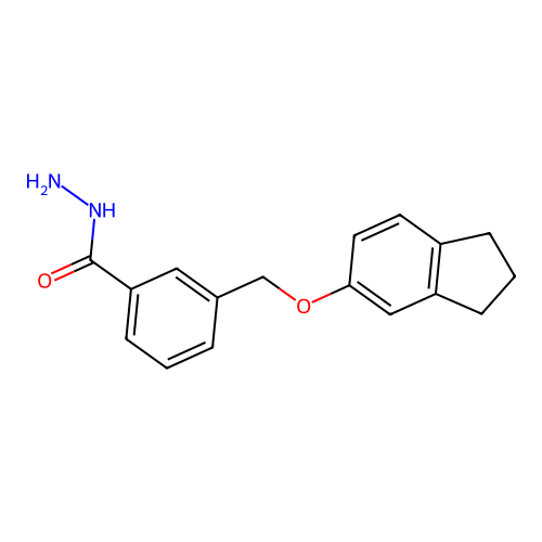 3-[(2,3-dihydro-1H-inden-5-yloxy)methyl]benzohydrazide structure