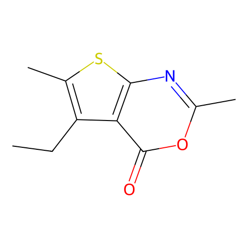5-ethyl-2,6-dimethyl-4H-thieno[2,3-d][1,3]oxazin-4-one structure