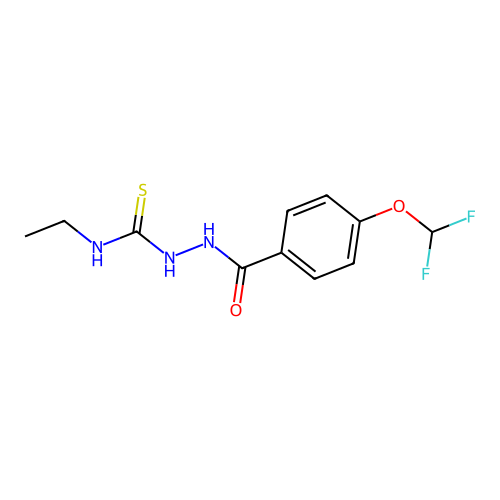 2-[4-(difluoromethoxy)benzoyl]-N-ethylhydrazinecarbothioamide structure