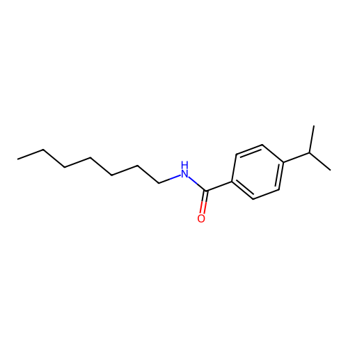 N-heptyl-4-isopropylbenzamide structure