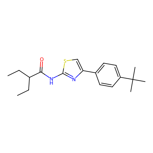 N-[4-(4-tert-butylphenyl)-1,3-thiazol-2-yl]-2-ethylbutanamide structure
