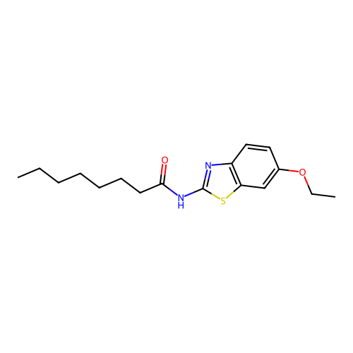 N-(6-ethoxy-1,3-benzothiazol-2-yl)octanamide structure