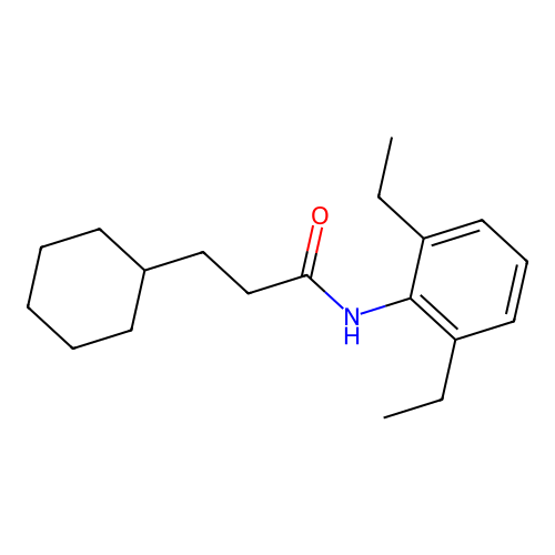 3-cyclohexyl-N-(2,6-diethylphenyl)propanamide structure