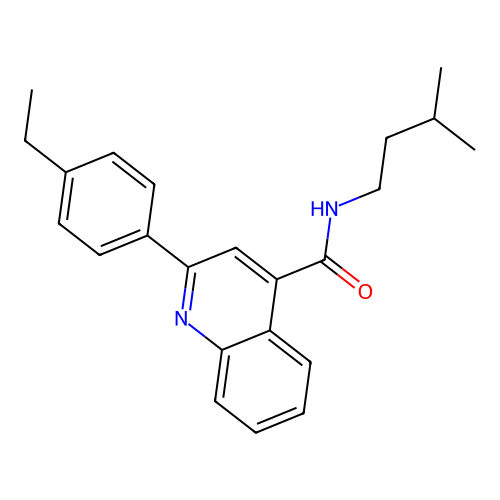 2-(4-ethylphenyl)-N-(3-methylbutyl)quinoline-4-carboxamide structure