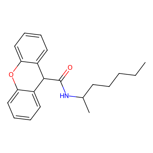 N-heptan-2-yl-9H-xanthene-9-carboxamide structure