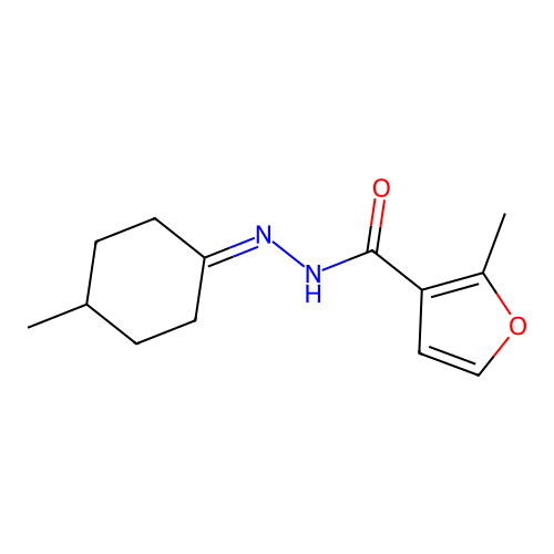 2-methyl-N'-(4-methylcyclohexylidene)furan-3-carbohydrazide structure