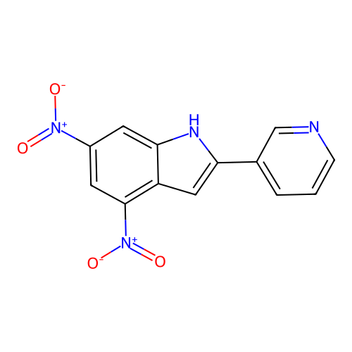 4,6-dinitro-2-(3-pyridinyl)-1H-indole structure