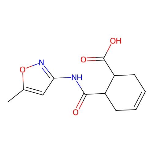 6-{[(5-Methyl-3-isoxazolyl)amino]carbonyl}-3-cyclohexene-1-carboxylic acid structure