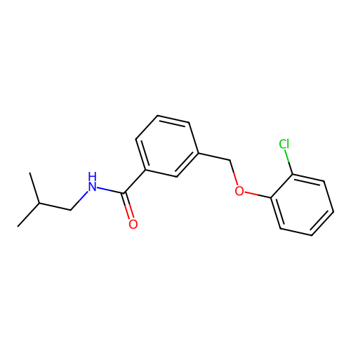 3-[(2-chlorophenoxy)methyl]-N-isobutylbenzamide structure