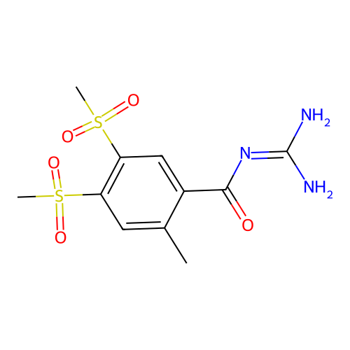 N-(2-Methyl-4,5-bis(methylsulfonyl)benzoyl)guanidine structure