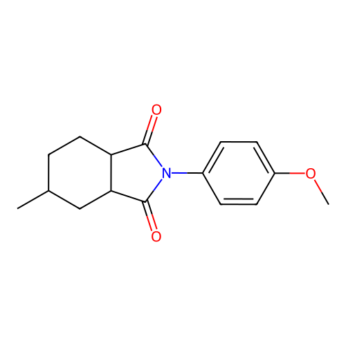 2-(4-methoxyphenyl)-5-methylhexahydro-1H-isoindole-1,3(2H)-dione structure