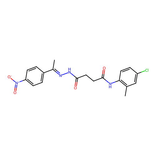 N-(4-chloro-2-methylphenyl)-N'-[(E)-1-(4-nitrophenyl)ethylideneamino]butanediamide structure