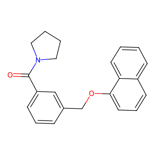 1-{3-[(1-Naphthyloxy)methyl]benzoyl}pyrrolidine structure