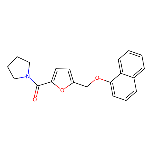 1-Naphthyl [5-(pyrrolidin-1-ylcarbonyl)-2-furyl]methyl ether structure