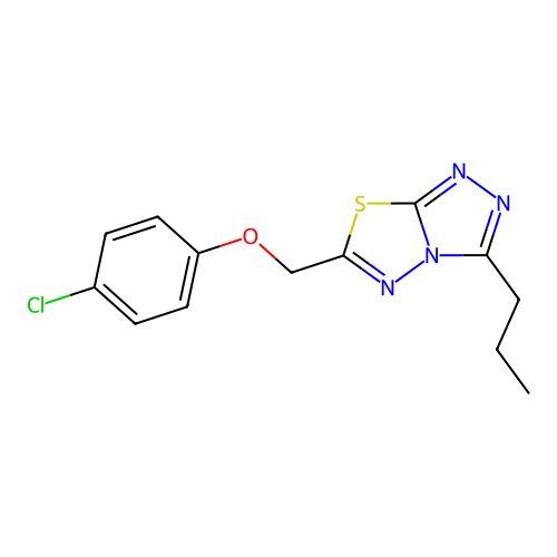 6-[(4-Chlorophenoxy)methyl]-3-propyl[1,2,4]triazolo[3,4-b][1,3,4]thiadiazole structure