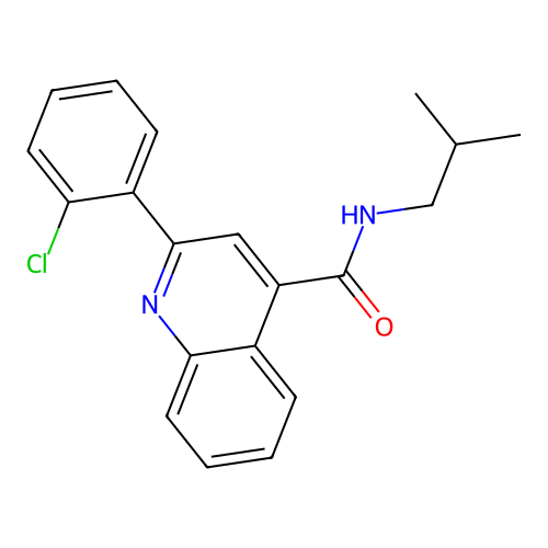 2-(2-chlorophenyl)-N-(2-methylpropyl)quinoline-4-carboxamide structure