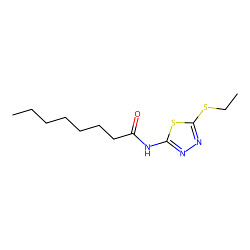 N-(5-ethylsulfanyl-1,3,4-thiadiazol-2-yl)octanamide structure
