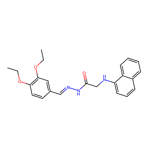 N'-[(E)-(3,4-diethoxyphenyl)methylidene]-2-(naphthalen-1-ylamino)acetohydrazide (non-preferred name) structure