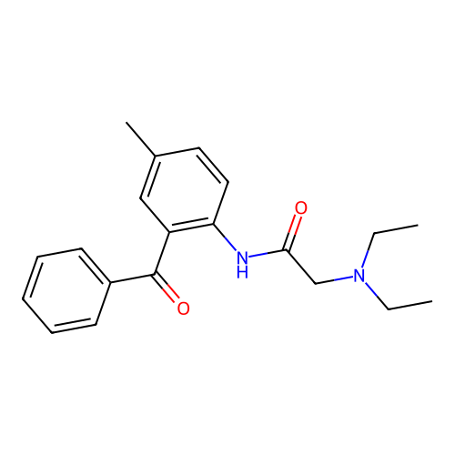 N-(2-benzoyl-4-methylphenyl)-2-(diethylamino)acetamide structure