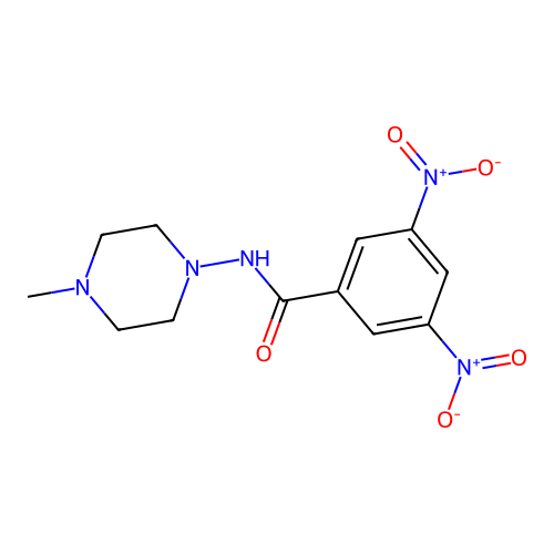 3,5-dinitro-N-(4-methyl-1-piperazinyl)benzamide structure