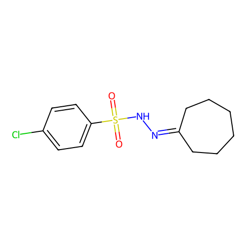 4-chloro-N'-cycloheptylidenebenzenesulfonohydrazide structure