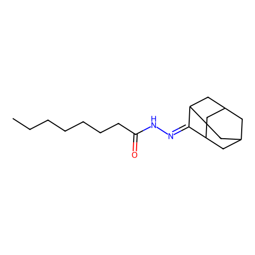 N-(2-adamantylideneamino)octanamide structure