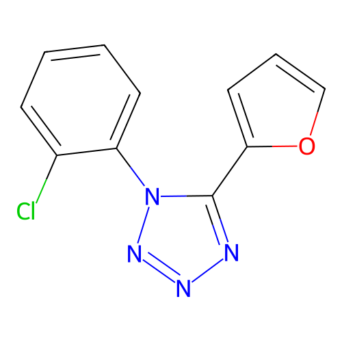 1-(2-chlorophenyl)-5-(furan-2-yl)-1H-tetrazole structure