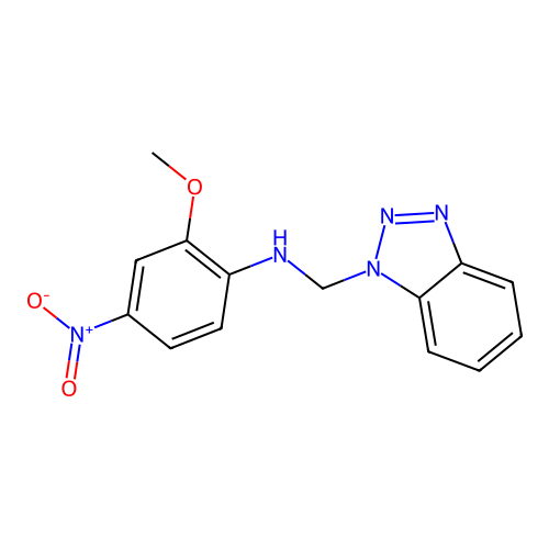 N-(1H-benzotriazol-1-ylmethyl)-2-methoxy-4-nitroaniline structure