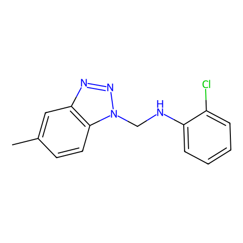 2-chloro-N-[(5-methyl-1H-benzotriazol-1-yl)methyl]aniline structure