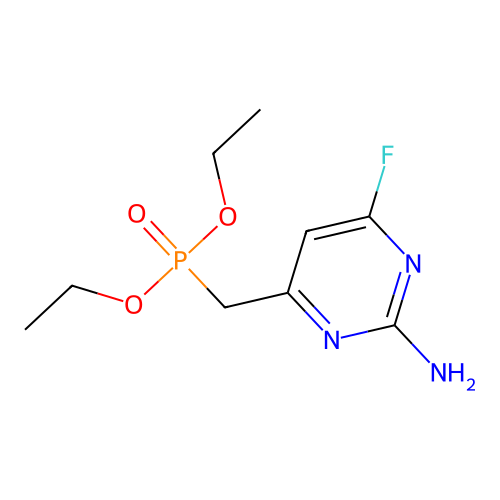 Diethyl [(2-amino-6-fluoropyrimidin-4-yl)methyl]phosphonate structure
