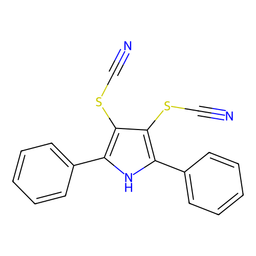 2,5-diphenyl-1H-pyrrole-3,4-diyl bis(thiocyanate) structure