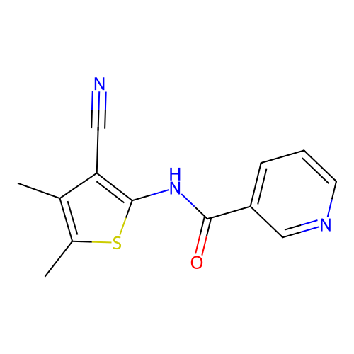 N-(3-cyano-4,5-dimethylthiophen-2-yl)pyridine-3-carboxamide structure