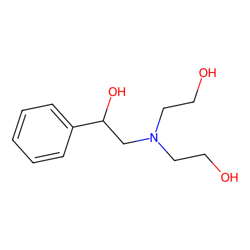 Bis(2-hydroxyethyl)(2-phenyl-2-hydroxyethyl)amine structure