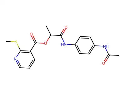 1-[(4-Acetamidophenyl)carbamoyl]ethyl 2-(methylsulfanyl)pyridine-3-carboxylate structure