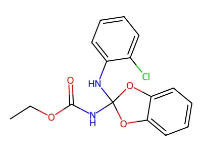 Ethyl (2-((2-chlorophenyl)amino)benzo[d][1,3]dioxol-2-yl)carbamate structure