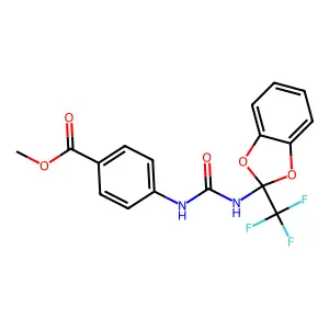 Methyl 4-[[2-(trifluoromethyl)-1,3-benzodioxol-2-yl]carbamoylamino]benzoate structure