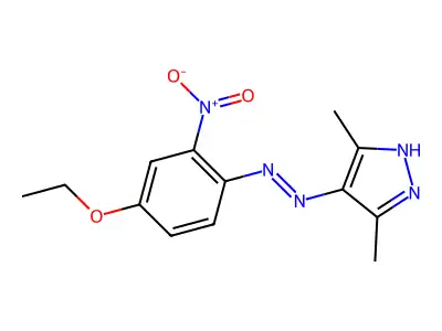 4-(2-(4-ethoxy-2-nitrophenyl)hydrazono)-3,5-dimethyl-4H-pyrazole structure