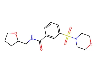 3-morpholin-4-ylsulfonyl-N-(oxolan-2-ylmethyl)benzamide structure