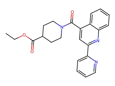 Ethyl 1-[(2-(2-pyridyl)-4-quinolyl)carbonyl]piperidine-4-carboxylate structure