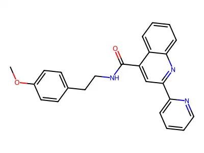 N-[2-(4-methoxyphenyl)ethyl]-2-(pyridin-2-yl)quinoline-4-carboxamide structure