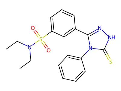 N,N-Diethyl-3-(5-mercapto-4-phenyl-4H-[1,2,4]triazol-3-yl)-benzenesulfonamide structure