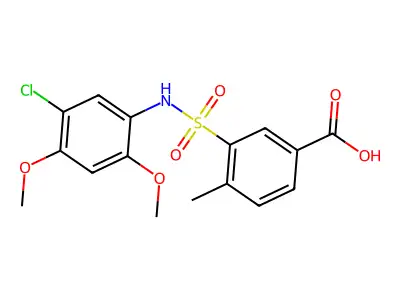 3-[(5-Chloro-2,4-dimethoxyphenyl)sulfamoyl]-4-methylbenzoic acid structure