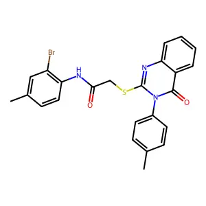 N-(2-bromo-4-methylphenyl)-2-{[3-(4-methylphenyl)-4-oxo-3,4-dihydroquinazolin-2-yl]sulfanyl}acetamide structure